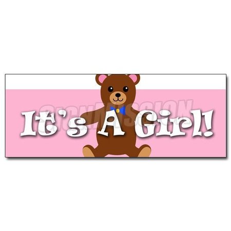 ITS A GIRL! DECAL Sticker Birth Pregnant Hospital Welcome Home, D-36 Its A Girl